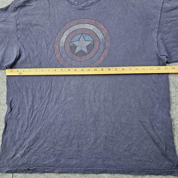 Vintage Mad Engine Marvel Captain America Shirt Mens XL Blue Shield Y2K Hero 90s - Picture 6 of 7
